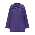 thumbnail image 5 of Bzhegqhd Women's Water-Resistant Anorak Jacket Long Sleeve Button Front Collar Lightweight Rainproof Outdoor Hiking Windbreaker Top, 5 of 7