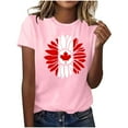 thumbnail image 1 of Pisexur Hauts pour Femmes, Hauts d'Été pour Femmes, Nouveau Pull à Manches Courtes Col Rond Décontracté Imprimé Rose, 2TG, 1 of 4