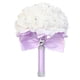thumbnail image 1 of XmhyTop Ramo de novia de rosas artificiales, ramo de flores moradas para dama de honor con cintas de diamantes, ramos de flores falsas para bodas, compromisos, iglesias, 1 of 5