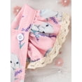 thumbnail image 6 of Elippeo Summer Easter Infant Baby Girl Outfits 3 6 9 12 18 Months Fly Sleeve Bunny Print Bodysuit + Bow Headband Clothes Set, 6 of 10