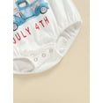 thumbnail image 7 of FEORJGP Independence Day Clothes for Baby Boys Girls 0 3M 6M 12M 18M Infant Newborn Short Sleeve Romper Letter Flag Car Firework Print T-shirt Crewnecl Fashion Summer Outfits for 4th of July, 7 of 7