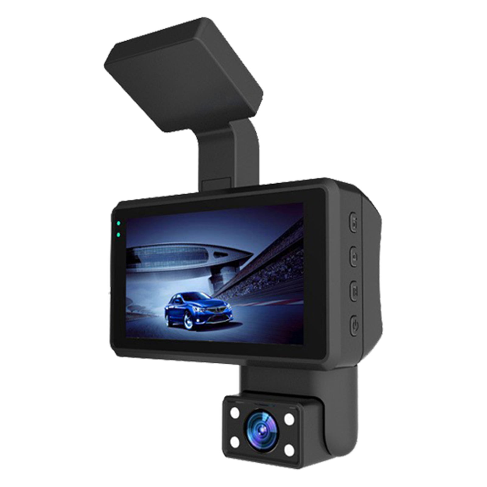 3 Channel Dash Cam Front and Rear Inside,WIZACE 1080P Full HD 170 Deg Wide  Angle Dashboard Camera, 2.0 Inch IPS Screen,G-Sensor,Loop Recording,24H