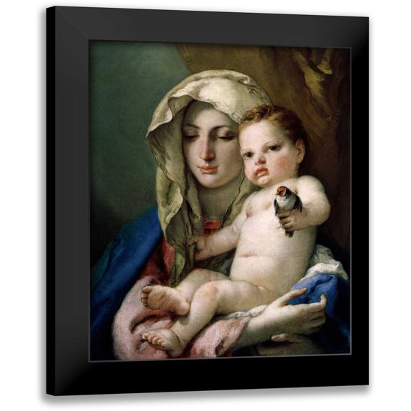 Tiepolo, Giovanni Battista 12x14 Black Modern Framed Museum Art Print Titled - Madonna of the Goldfinch