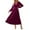 Plum, variant on YOGAFOX Women's Fall V Neck Velvet Long Sleeve Casual Party Midi Dress Black M