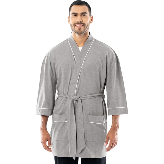 mens Jersey Knit Kimono Robe