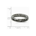 thumbnail image 7 of Grey Titanium Ring Band Wedding Ridged Standard Domed, 7 of 7