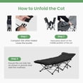 thumbnail image 7 of TINKLE WELL Folding Camping Cot with Padded Cushion, 74" Heavy Duty Bed for Adult, Oxford Fabric & Steel Frame, Compact Portable Carry, Black, 7 of 7