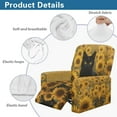 thumbnail image 5 of FKELYI Recliner Slipcover Stretchy Reclining Chair Cover with Pocket Non-Slip Sofa Couch Covers Sunflower Black Cat Print 4 Pcs Furniture Protective Covers, 5 of 7