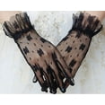 thumbnail image 4 of PIKADINGNIS Women Lace Gloves Short Wedding Gloves Elegant Prom Floral Bridal Gloves 1920s Opera Dance Tea Party Cosplay, 4 of 6