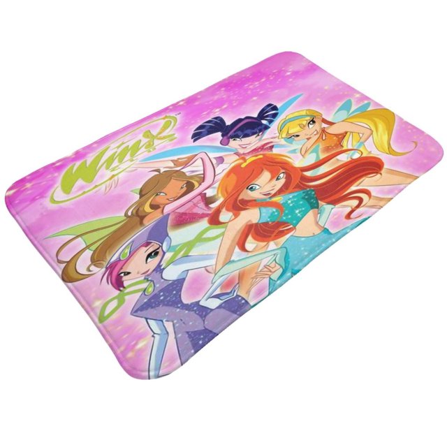 Felpudo de Winx Club para decoración de interiores y exteriores, antideslizante, lavable, para puerta de entrada navideña, para baño, cocina, patio, decoración navideña del hogar, 20 x 31,5 pulgadas