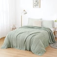 thumbnail image 2 of ZXNYH Sage Green Cable Knit Throw Blanket Queen Size for Bed Couch Sofa, Super Soft Cozy Knitted Blanket 90" x 90" Bed Blankets Full Size, 2 of 6