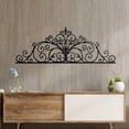 thumbnail image 5 of HELLOYOUNG 39-Inch Light Luxury Model  Metal Scroll Wall Pediments Elegant Laser-Cut Floral Sculpture for Bedroom Wedding Decor Artistic Decorative Elegant Metal Scroll Wall Sculpture, 5 of 6