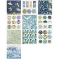 thumbnail image 6 of Wrapables Decorative Gold Foil Washi Tape and Sticker Set for Stationery, Diary, Card Making (10 Rolls & 10 Sheets), Cranes Blue, 6 of 8
