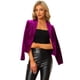 thumbnail image 1 of Chaqueta De Traje De Oficina De Negocios Con Solapa Y 1 Botón De Terciopelo Para Mujer Púrpura XL, 1 of 5