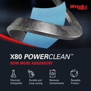 WypAll PowerClean X80 Cloths Heavy Duty Wipes (41043), Jumbo, Extended Use Towels, Blue (1 Roll of 455 Sheets, 455 Sheet Total)