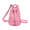 thumbnail image 1 of Bolso Tejido Hobo Tipo Cubo Cordón Cuero PU para Mujer Monedero, 1 of 9
