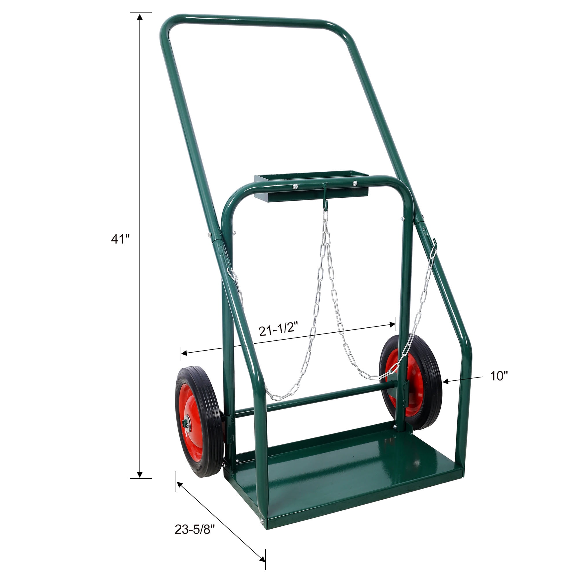Heavy Duty Cylinder Cart With 440 Lbs Capacity, Compact Dual Oxygen Tank Hand Truck, 10 Inch Solid Rubber Wheels, Durable Metal Design For Secure Gas Cylinder Storage And Mobility