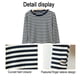 thumbnail image 3 of Camiseta casual a rayas de manga larga con cuello redondo para mujer, 3 of 6