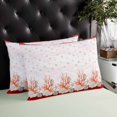 thumbnail image 4 of Red Coastal Shell Throw Pillow Cover 24 x 36 Inch Decorative Pillow Cover Nautical Seahorse Coral Stripes Lumbar Pillowcase Seasonal Rectangle Cushion Case for Couch Sofa Bed Living Room, 4 of 7