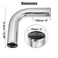 thumbnail image 4 of 2 Pcs OD 3" Leg Length 6" Car Aluminum Alloy Tube Intercooler Pipe 90 Degree Bend Elbow Air Intake Tubing, 4 of 6