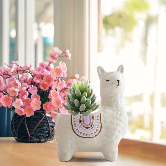 Adorable Cartoon Animal Ceramic Planter Pot For Desktop With Cute Design Ideal For Mini Cactus And Succulent