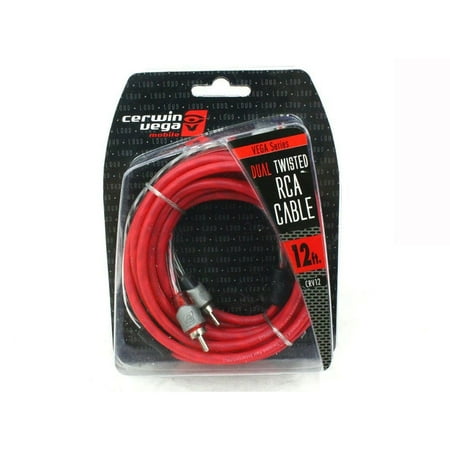Cable Molded Ends - 2-channel 12 Foot Dual Molded Ends Rca Stereo Audio Cable Red Rca Stereo Cable