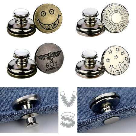 Jeans Button Pins, Buttons Pins for Pants Jeans, Perfect Fit Instant ...