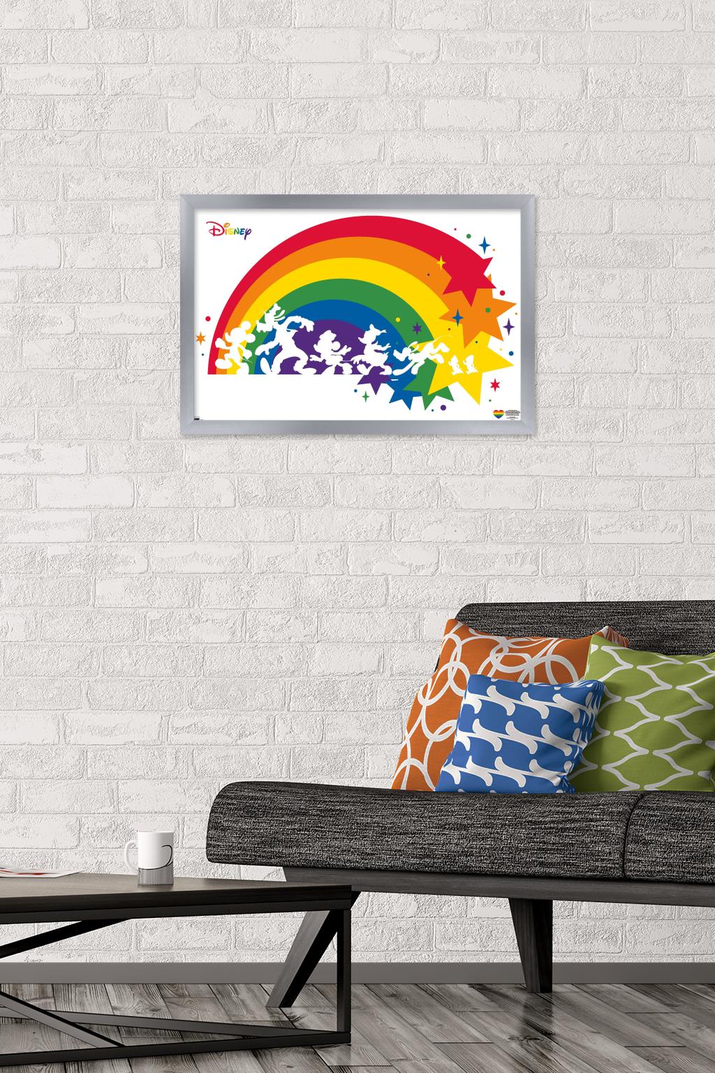 Disney Mickey Mouse & Friends - Rainbow Wall Poster, 14.725" x 22.375" Framed