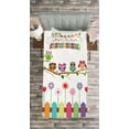 thumbnail image 3 of Ambesonne Owls Quilted Bedspread Set 2 Pcs, Bird on Branch Sunny Day, Twin Size, Multicolor, 3 of 3