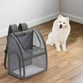 thumbnail image 3 of Pet Carrier Backpack, Foldable Pet Carrier Breathable Cat Backpack Carrier Bag with Mesh Window for Cat Puppy Rabbit Small Dogs Travel Camping Hiking - Gray, 3 of 8