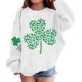 thumbnail image 3 of Otqutp St Patrick's Day Sweatshirts Shamrock Print Shirts Irish Clover Graphic Shirt Teen Long Sleeve Crewneck Pullover Sweaters, 3 of 6