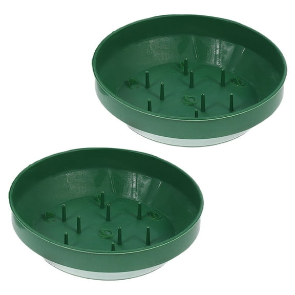 HEALEEP Floral Foam Tray for Plant with Flower Mud Fixing Trays Plastic Green 2pcs