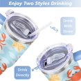 thumbnail image 5 of 40 oz Tumbler Cute Crab Marine Adorable with Handle Vacuum Insulated Travel Coffee Mug Leak Resistant Travel Cups Car Cup Holder Friendly for Travel Commuting, 5 of 7