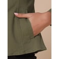 thumbnail image 6 of INSPIRE CHIC Women's Denim Jackets Stand Collar Long Sleeves Short Jean Jackets Green L, 6 of 7