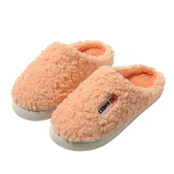Luxalzxs Cotton Slippers for Men Women Fall Winter Warm Slippers Candy Color Couple Slippers Men's Shoes Women's Shoes Home Slippers