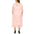 thumbnail image 5 of Eternatastic Womens Scooped Neckline Floral lace Top Plus Size Cocktail Party Midi Dress 3XL Pink, 5 of 5