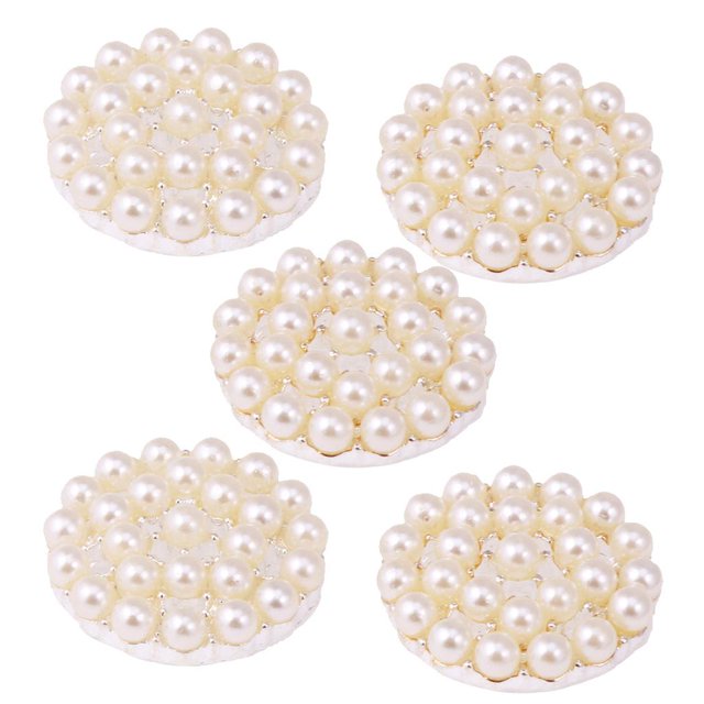 5pcs Flor de Per Moldeada Parte Posterior Pna para Teléfono / Boda / álbum de Recortes / Fabricación de Tarjetas BLESIY Flat Back