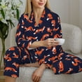 thumbnail image 6 of Haiem Foxes In Different Poses Pattern Women’s Long-sleeve Sleepwear,Sleepwear Set,2-piece Loungewear Set,Soft PJs Comfy Nightwear with Pockets-Medium, 6 of 7