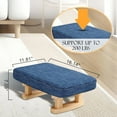 thumbnail image 6 of Bevtee Small Foot Stool, Fabric Ottoman Footstool with Wooden Legs, Footrest Stools with Padded Foam Seat, Blue, 6 of 7