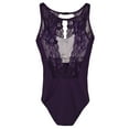 thumbnail image 2 of Danshuz Womens Purple Peekaboo Tank Lace Overlay Dance Leotard Adult M, 2 of 2