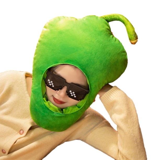 Capucha fotográfica con forma de fruta colorida y brillante, suave felpa, para la cabeza, con apertura para la cara, accesorio para fiesta de disfraces de celebridades de Internet