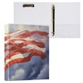 thumbnail image 3 of American Flag Sky 3 Ring Binders 1.5 inch Hardcover File Folders with Interior Pockets A4 Size Organizer for School Office Hospital, 3 of 8