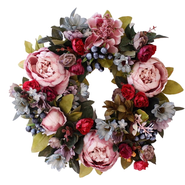 Guirnalda de Peonías Artificiales FLhrweasw 35CM para Corona Puerta Primavera Vintage