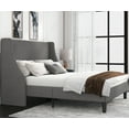 thumbnail image 4 of Allewie Queen Size Fabric Upholstered Platform Bed Frame with Wingback Headboard, Light Grey, 4 of 7
