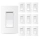 thumbnail image 1 of Thunderway Interruptor de luz decorativo de 3 vías, color blanco mate, con placa de cubierta, 15 A, 120 V/277 V CA, interruptores de pared con paleta basculante, repuesto con conexión a tierra automát, 1 of 1