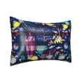thumbnail image 2 of Bingfone Sea Inhabitans and Herb Print Satin Pillowcase for Hair - Standard Size with Zipper Silky & Soft Pillow Covers,20x30 inches, 2 of 8