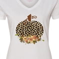 thumbnail image 4 of Inktastic Cheetah Print Pumpkin Women's V-Neck T-Shirt, 4 of 5