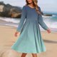 thumbnail image 5 of TaTaai Women's Casual Long Sleeve Tunic Top Round Neck Printed Loose Fit with Pockets Soft Stretchy Long Blouse for Spring Fall Gift, 5 of 6