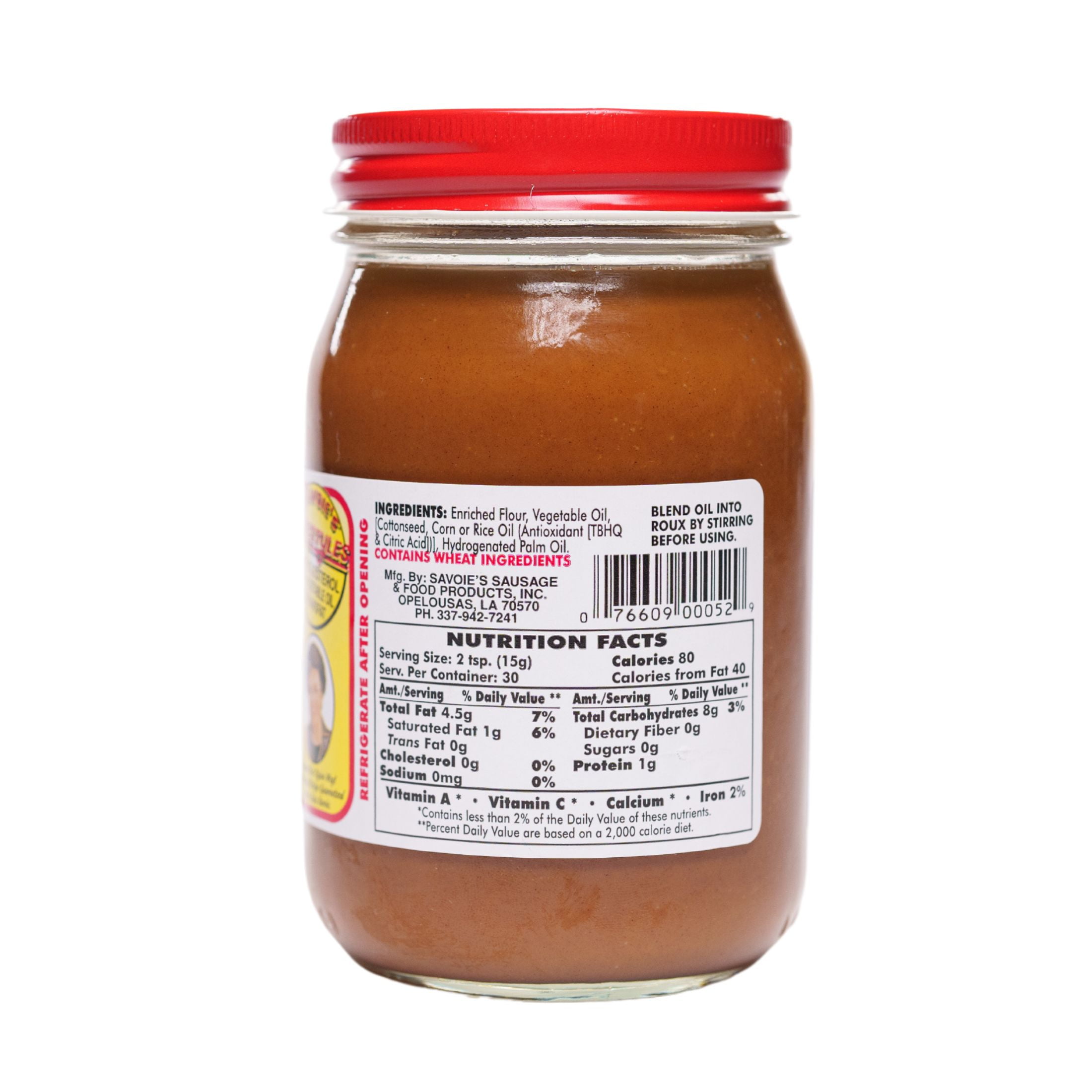 Savoie's Old Fashioned Light Roux, Cornstarch & Cooking Roux-Based Thickener Paste, 16 oz Glass Jar