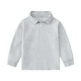 thumbnail image 3 of Bxsruta Shirts for Kids, Long Sleeve Solid Color Kids Top, Cotton Blend Casual Tee Shirt, Comfortable Youth Everyday Wear, 3 of 8